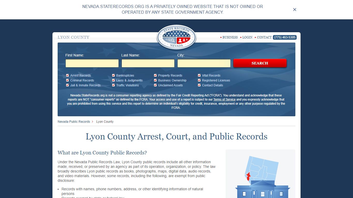 Lyon County Arrest, Court, and Public Records